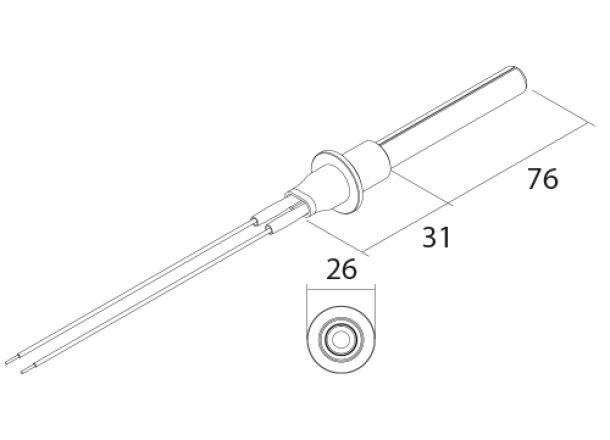 PSx-1-120-W Керамичен запалител за пелетни камини и котли - Технически чертеж