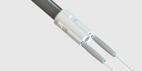 Particolari delle parti posteriori della candeletta ceramica PSx-2