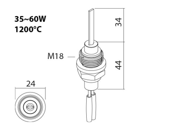 SNx-2-100 HSI ceramic igniter drawing