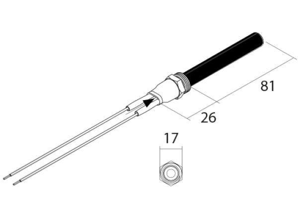 PSx-7-240-B Keramik Glühzünder Zeichnung
