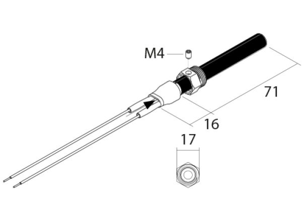 PSx-5-240-B Keramik Glühzünder Zeichnung  