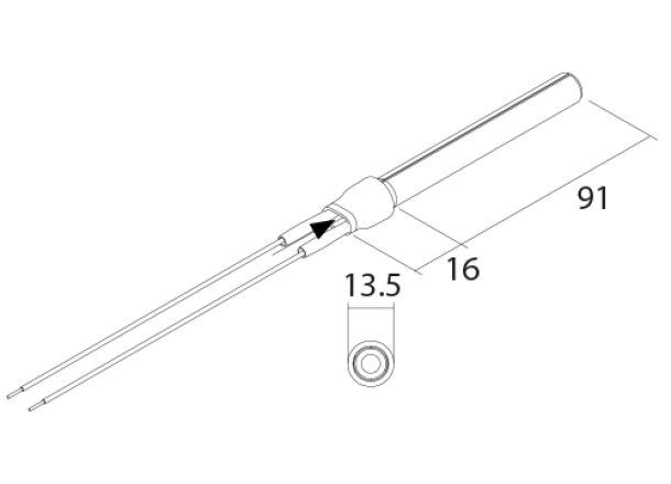 PSx-4-120-W Keramik Glühzünder Zeichnung  