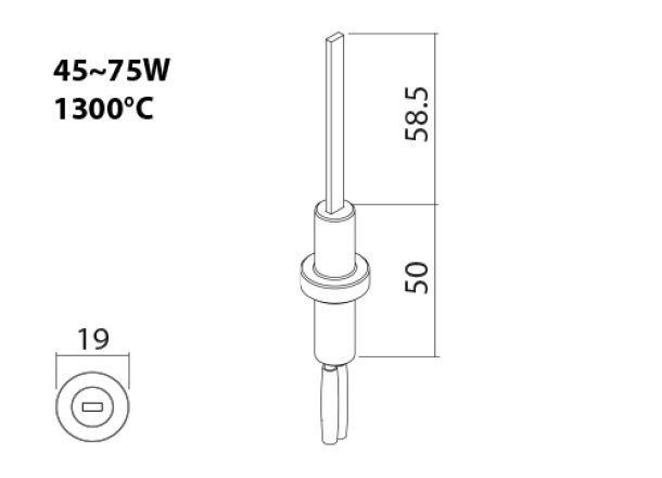 SNx-4-100 HSI ceramic igniter drawing